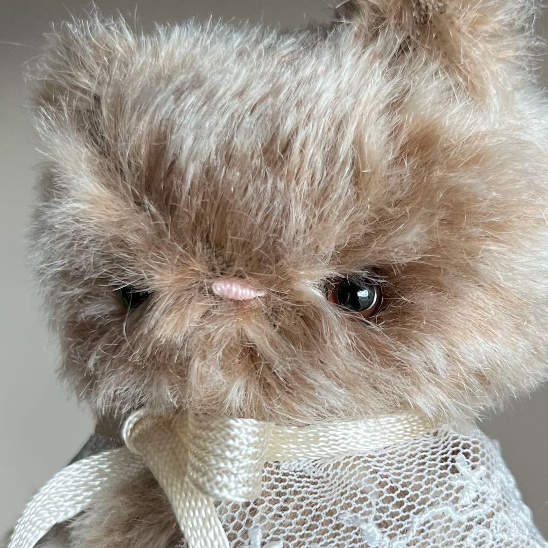 ほうじ茶ラテ　猫　ぬいぐるみ　作家　テディベア　アートドール　ハンドメイド