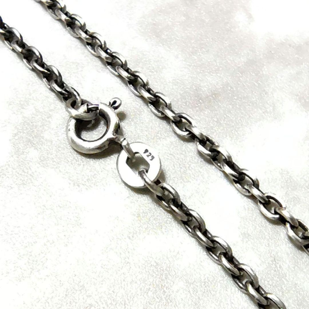 即日発送★本物silver925★あずき小豆 チェーン 50cm　燻