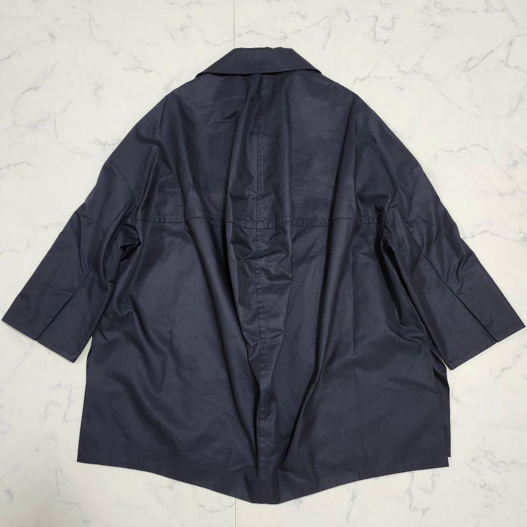 美品☆エンフォルド　シャンブレーギャバコクーンコート　36　ネイビー