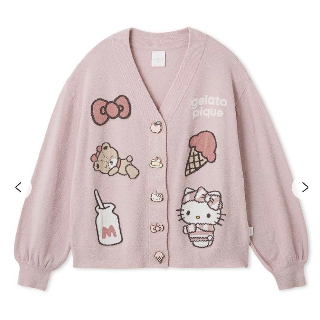 ジェラピケ　レディース スムーズィーカーディガン　PINK