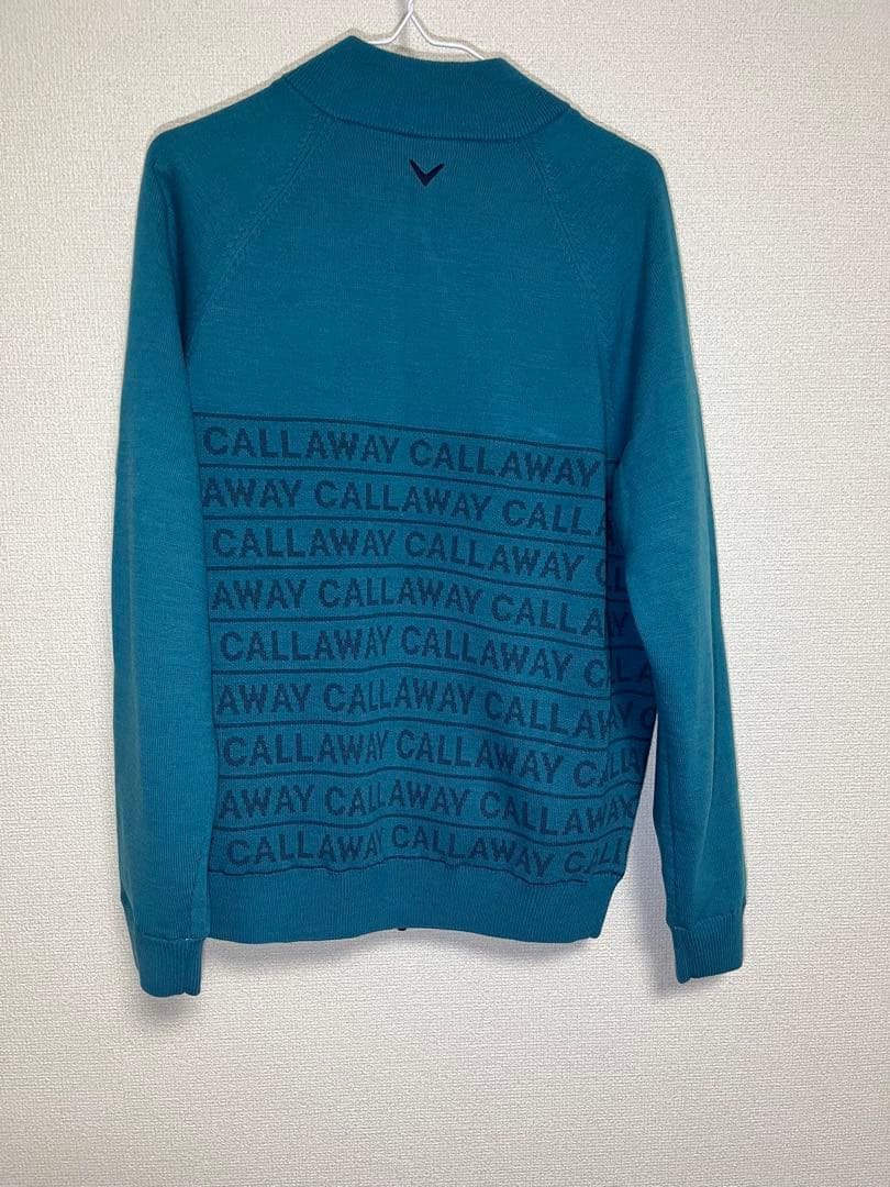 Callaway ジップアップセーター 青
