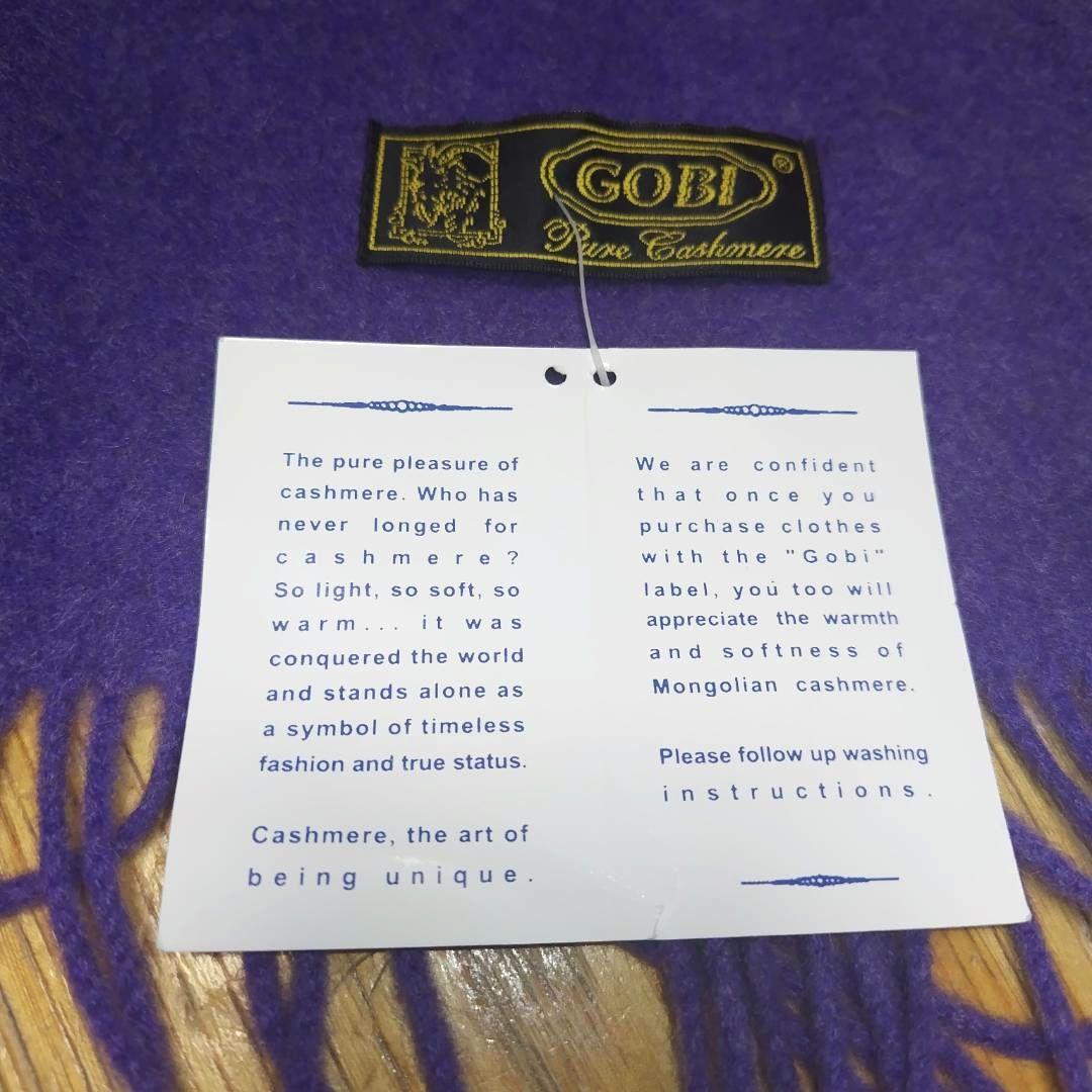 【新品・極上】GOBI カシミヤ100% 大判ストール パープル 125×200