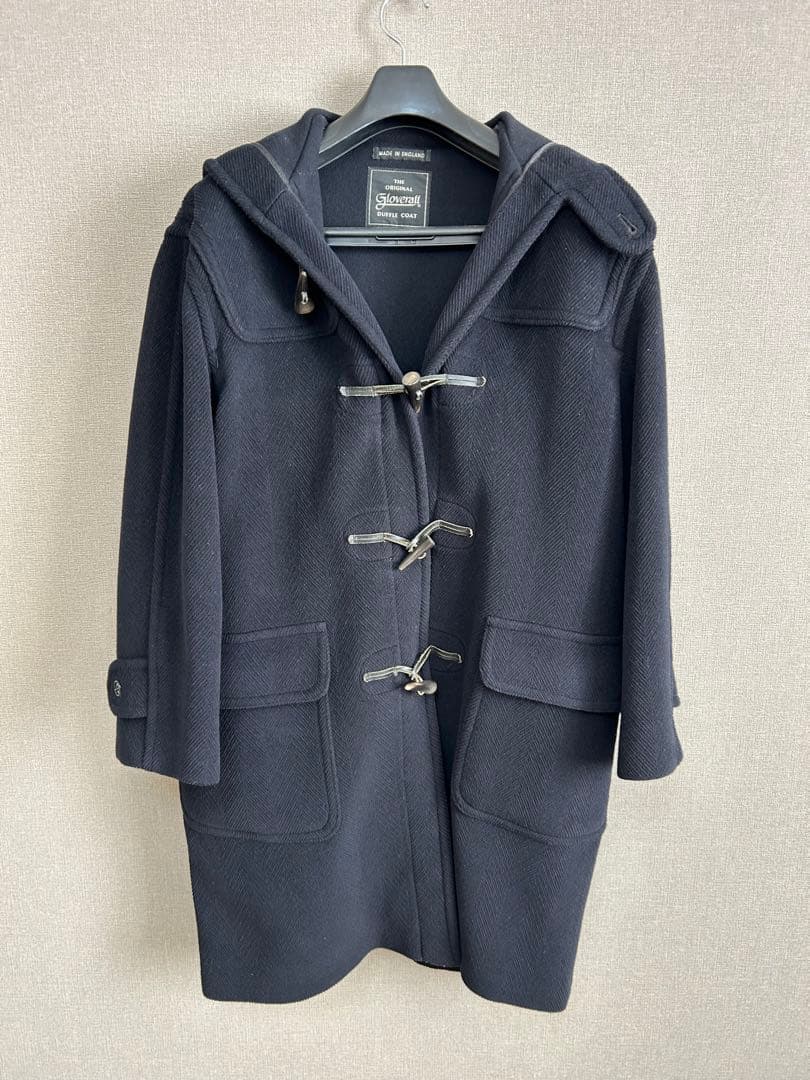 【Gloverall】 Duffle Coatダッフルヘリンボーン　ネイビー
