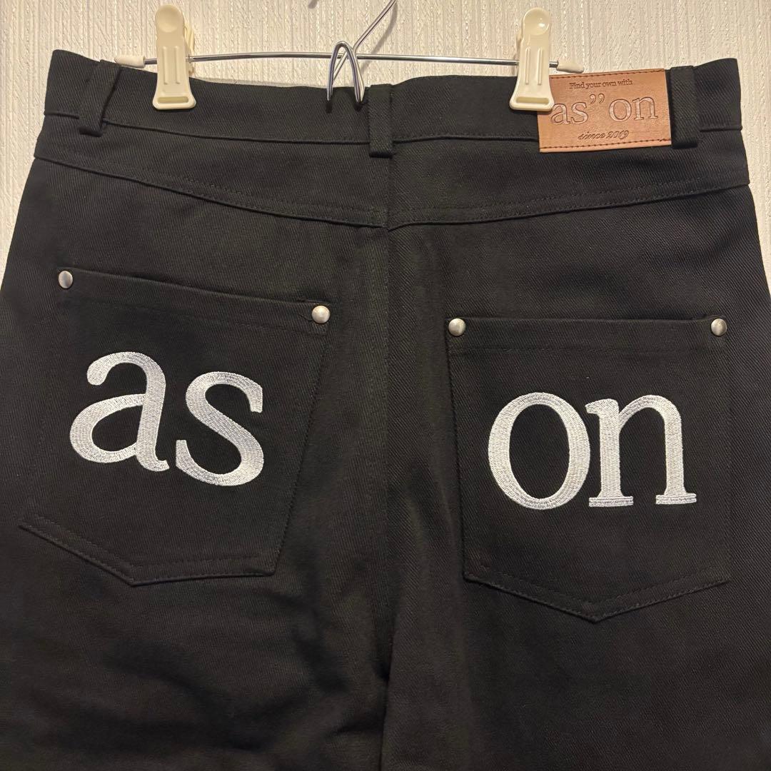 【新品】 as''on デニムパンツ S ASON 韓国 ブラック デニム