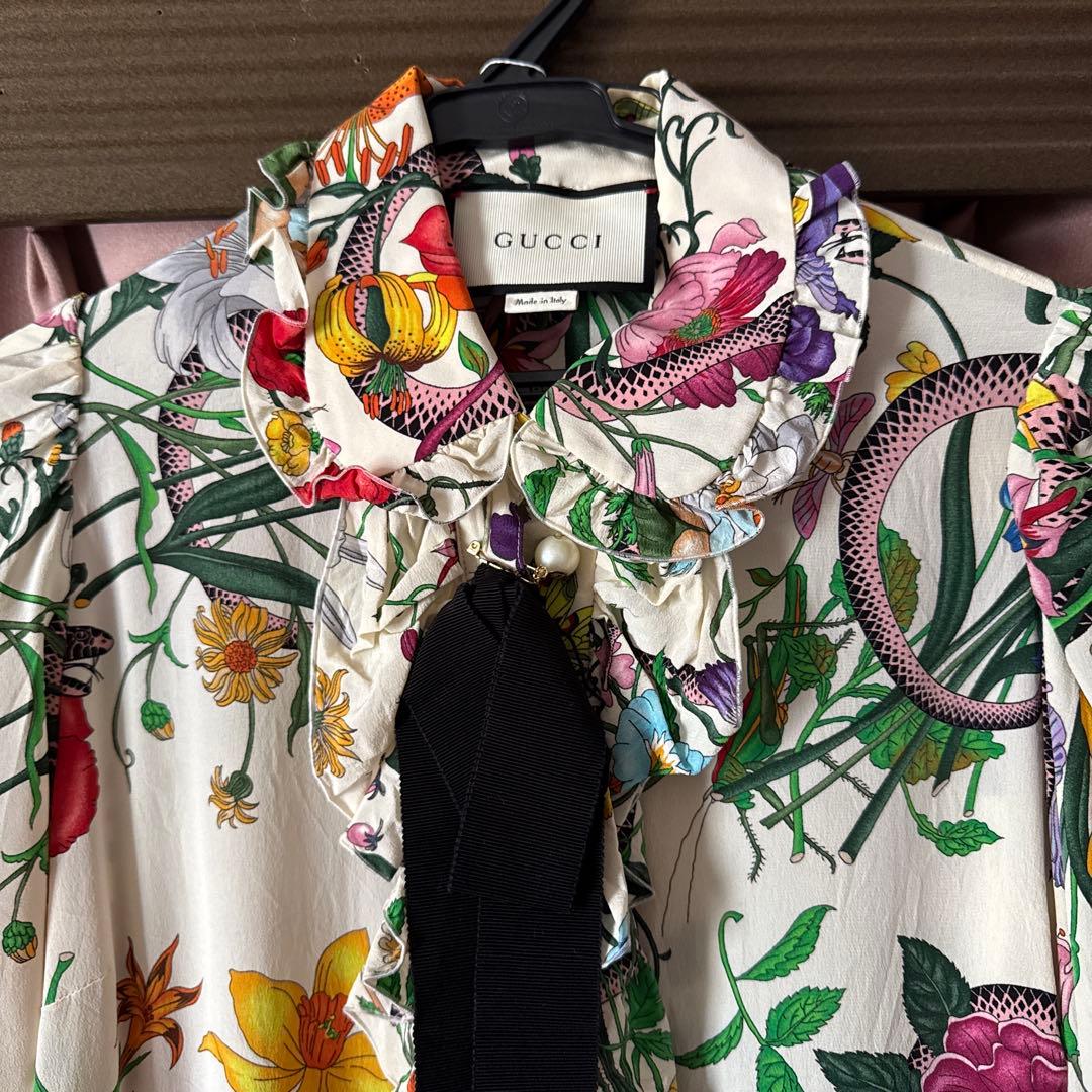 GUCCI 花柄 長袖ワンピース