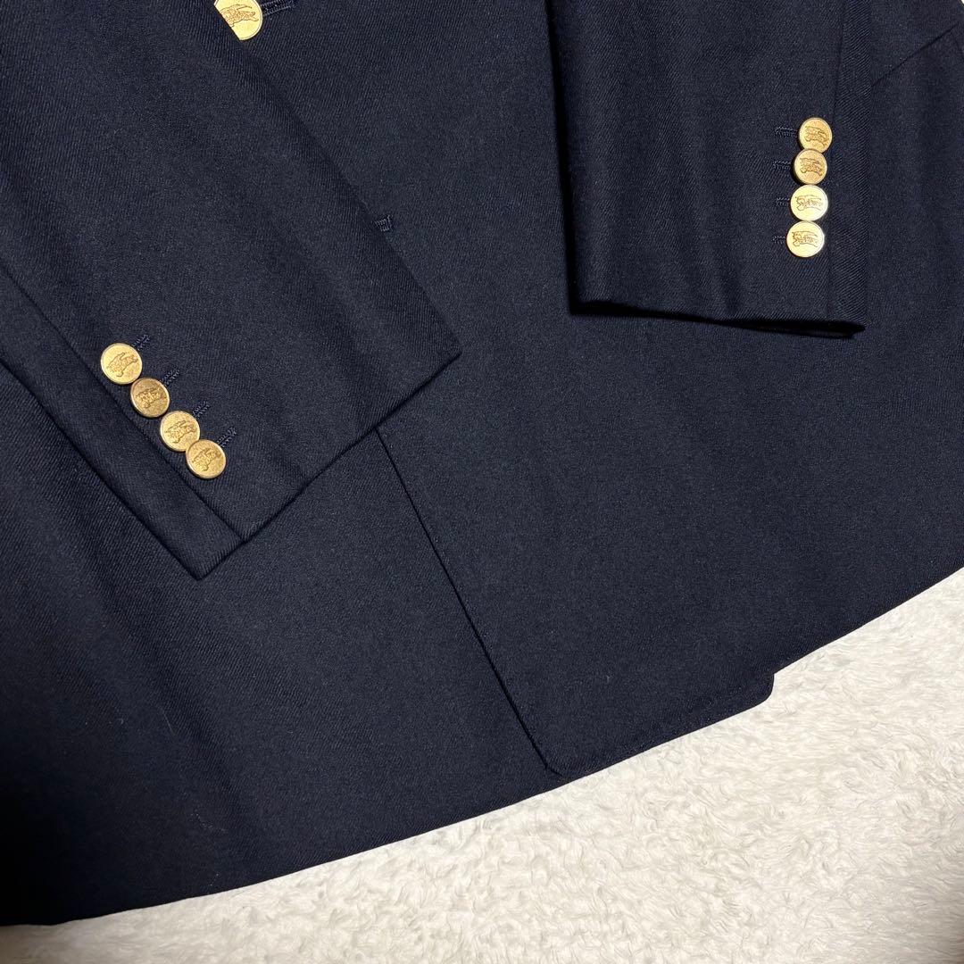 Burberry バーバリー テーラードジャケット 金ボタン 紺ブレ ダブル