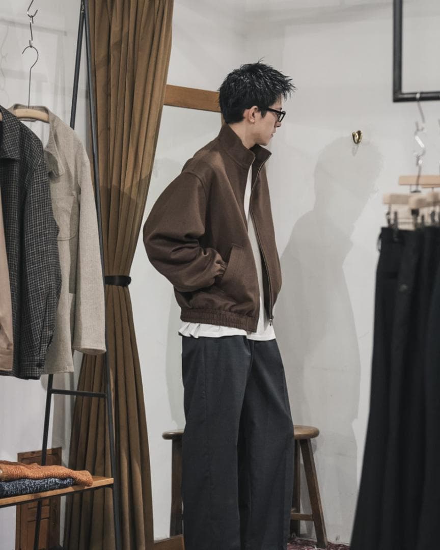 ジャケット・アウター AURALEE BABY CAMEL FLANNEL ZIP BLOUSON