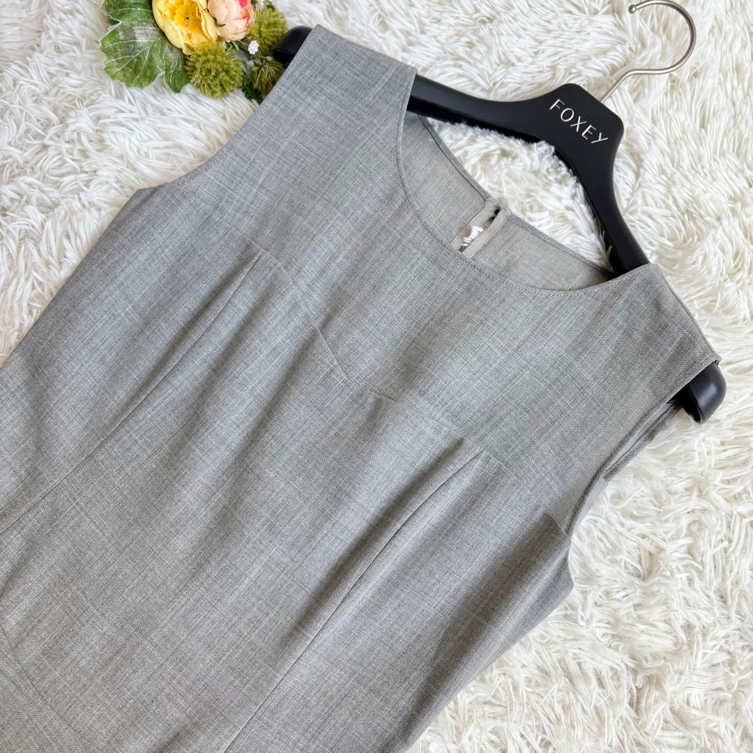 新品タグ付き♡フォクシー ソフィーサーキュラーワンピース グレー 38 レース