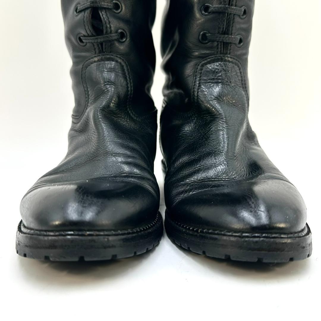 CHANEL シャネル レースアップ ココマーク ロングブーツ ヴィンテージ 黒