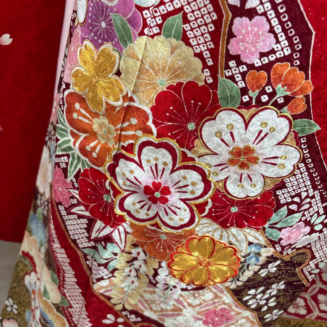 未使用に近い　正絹振袖フルセット　長襦袢付き　古典柄　豪華駒刺繍　成人式に