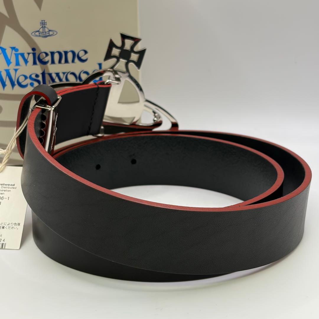 【未使用】Vivienne Westwood☆レザー ベルト 黒/赤
