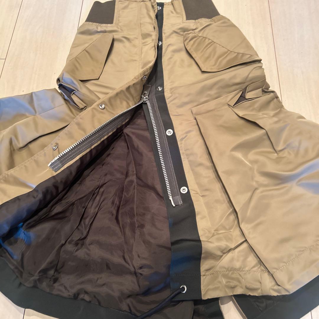 sacai カーキ ミリタリースタイル ロングスカート