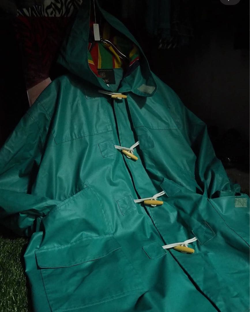 ポ*リ様 90s \"ORVIS\" enamel rain duffle coat
