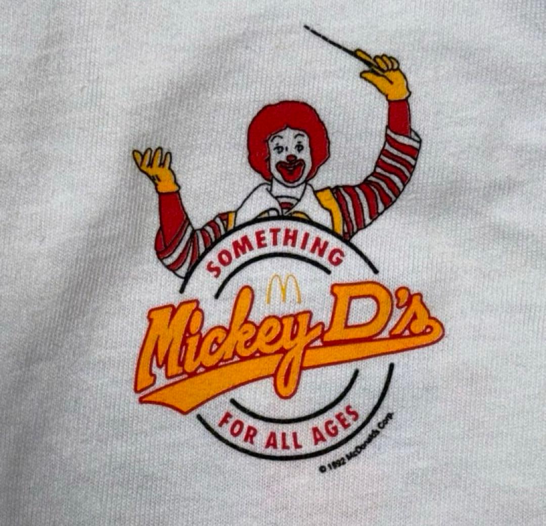 1990 ヴィンテージ Hanes マクドナルド バックプリント Tシャツ