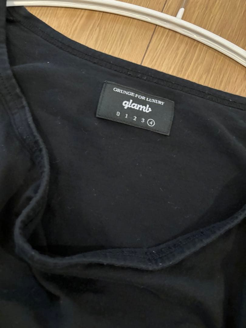 glamb グラム レイヤード Tシャツ 重ね着風 ラグジュアリー 黒