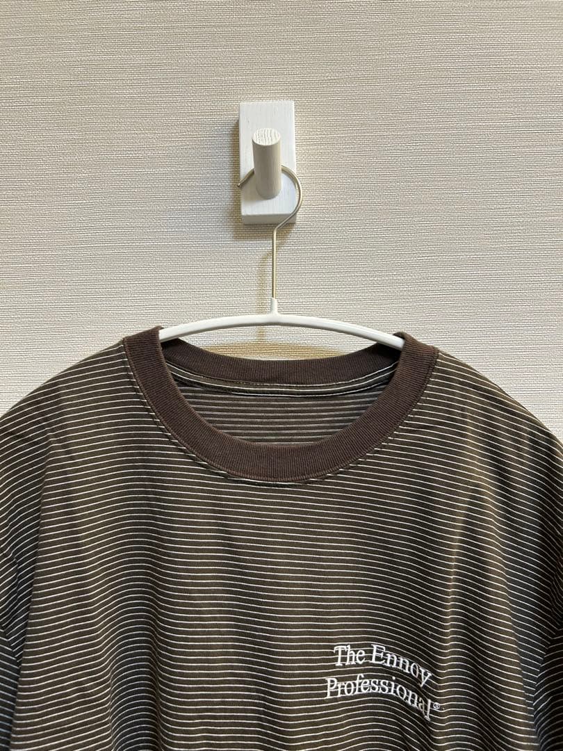 ENNOY S/S Border T-Shirt BROWN×WHITE S