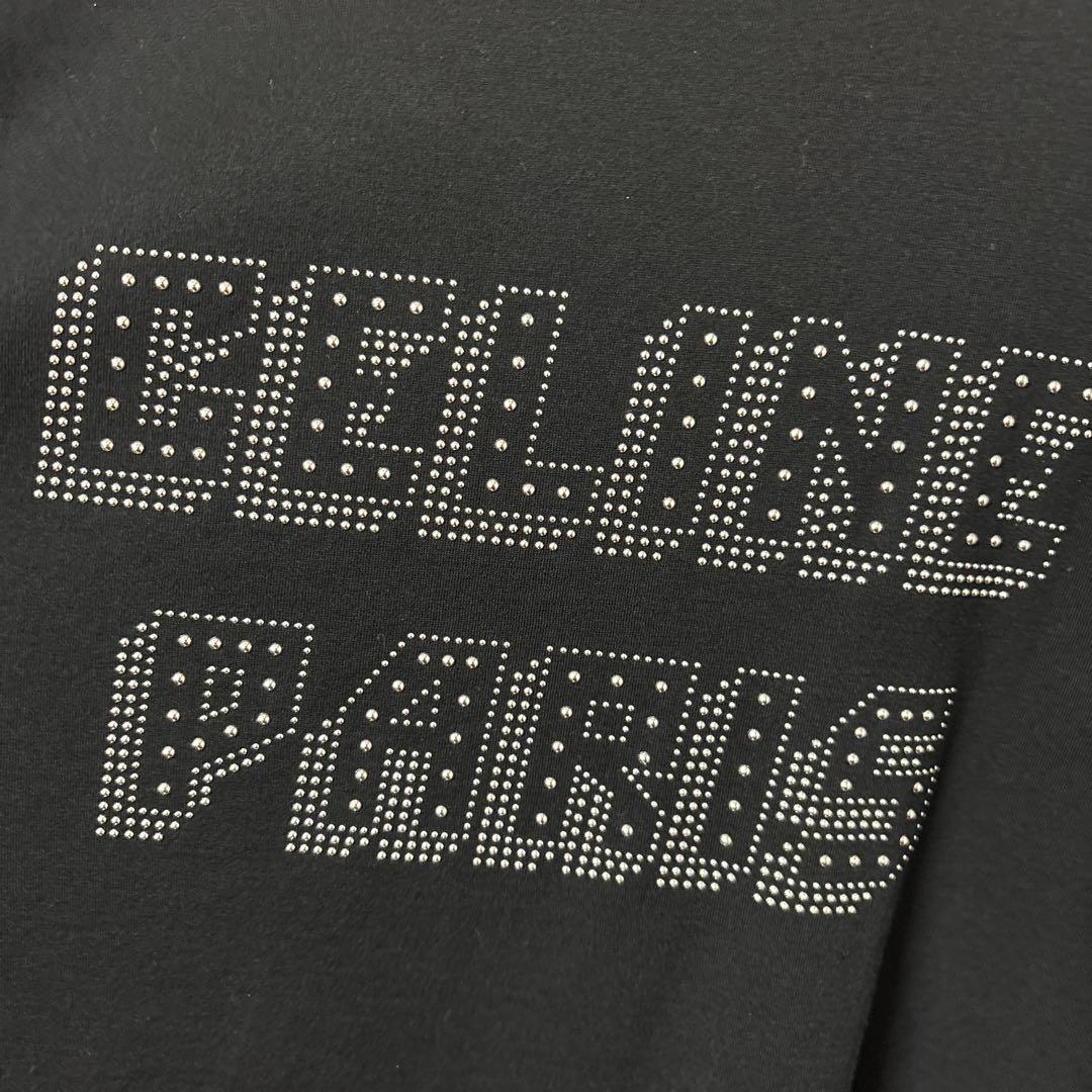 りのCELINE セリーヌ　半袖　カットソー　スタッズ　ブラック　ロゴ