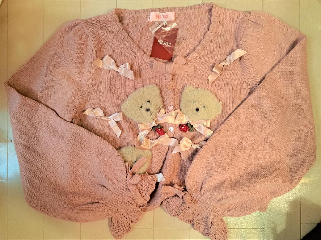 新品⭐美沙子コラボくまカーデmisakoクマPINKHOUSEピンクハウスボレロ
