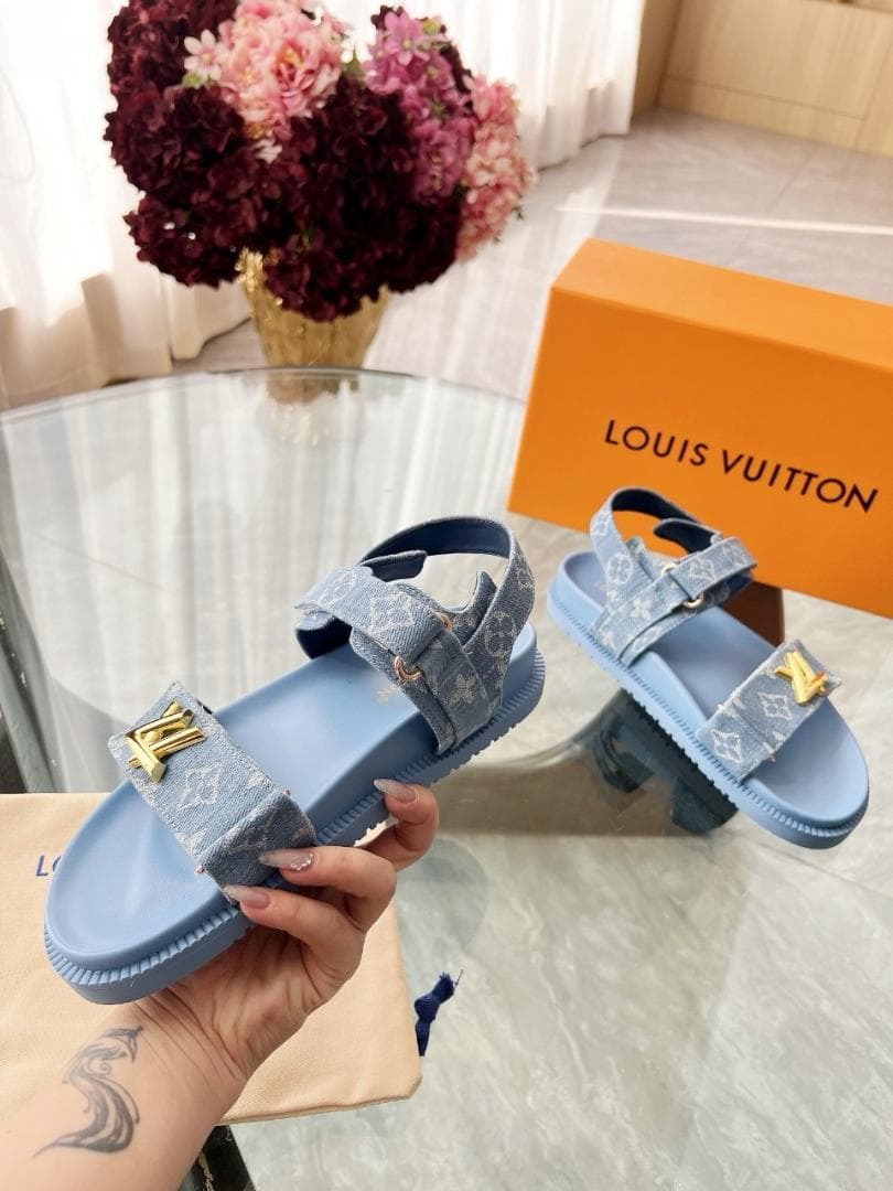 LOuIS VuITTOΝ ブルー サンダル 38
