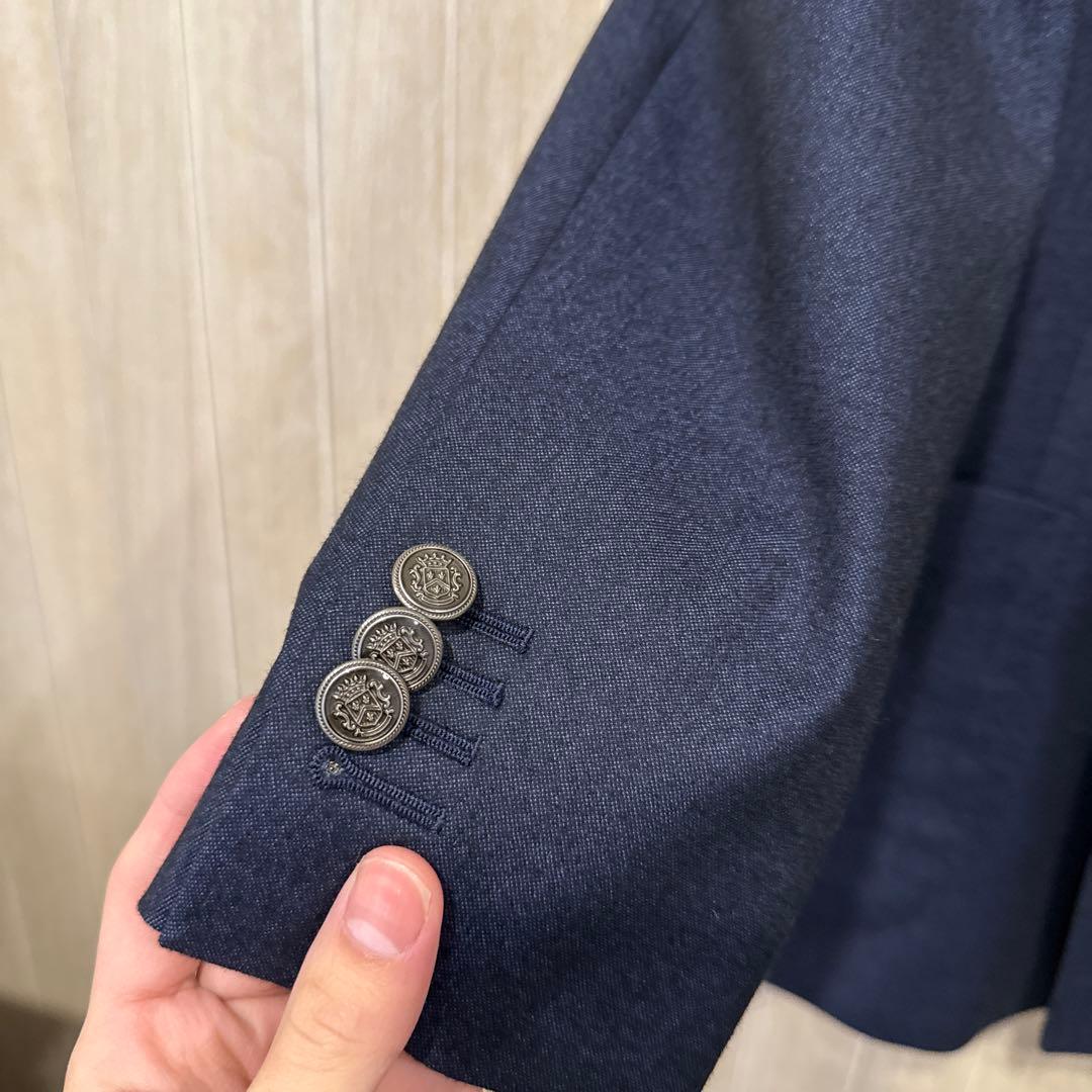 【定価10万】piacenza生地 ダブルブレストブレザー　スーツ　Sサイズ相当
