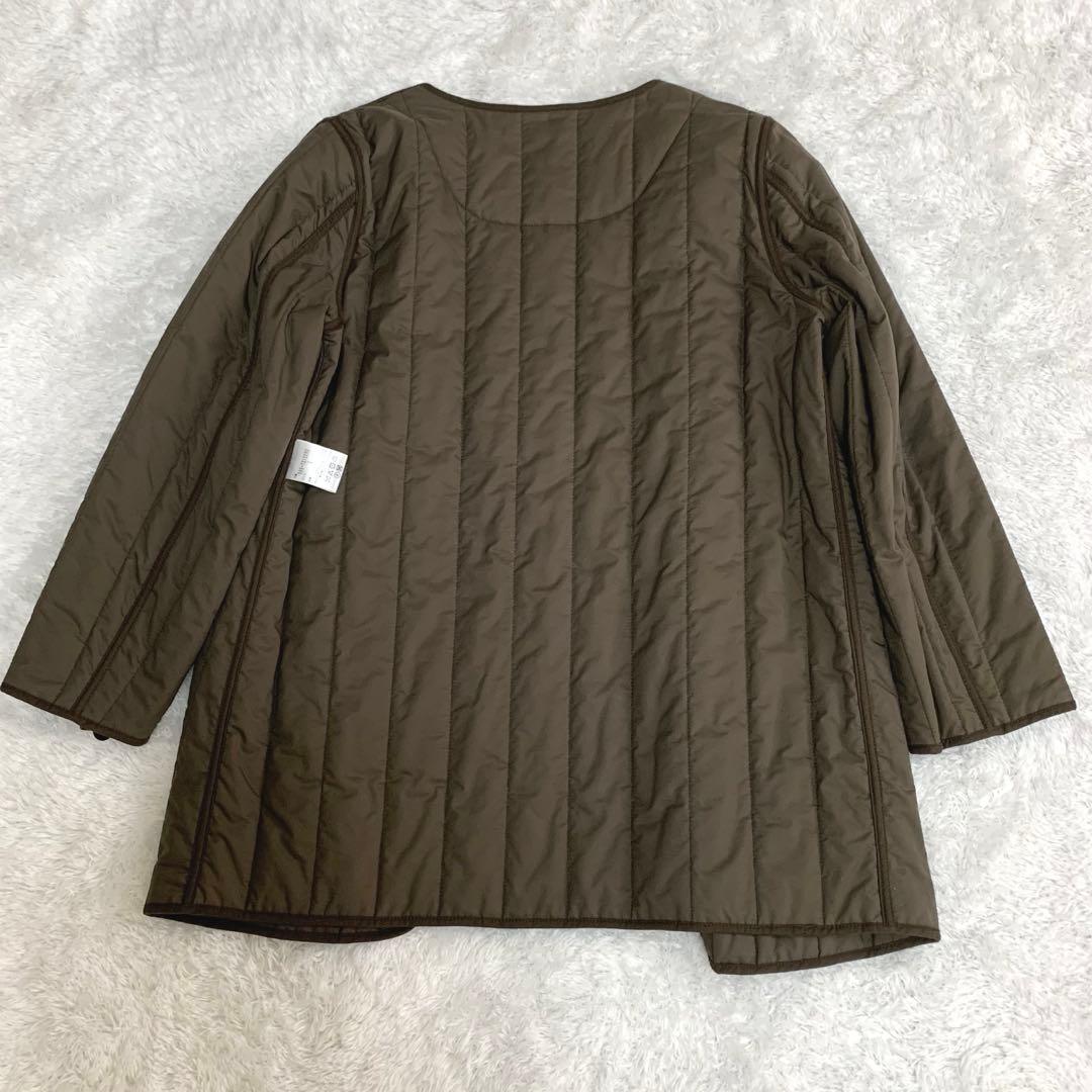 美品 MHL. 中綿ライナー付き ステンカラーコート カーキ フード付き