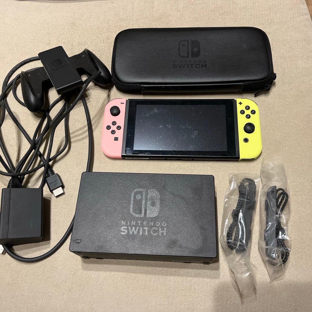 Nintendo Switch 本体 ピンク/イエロー SDカード付き