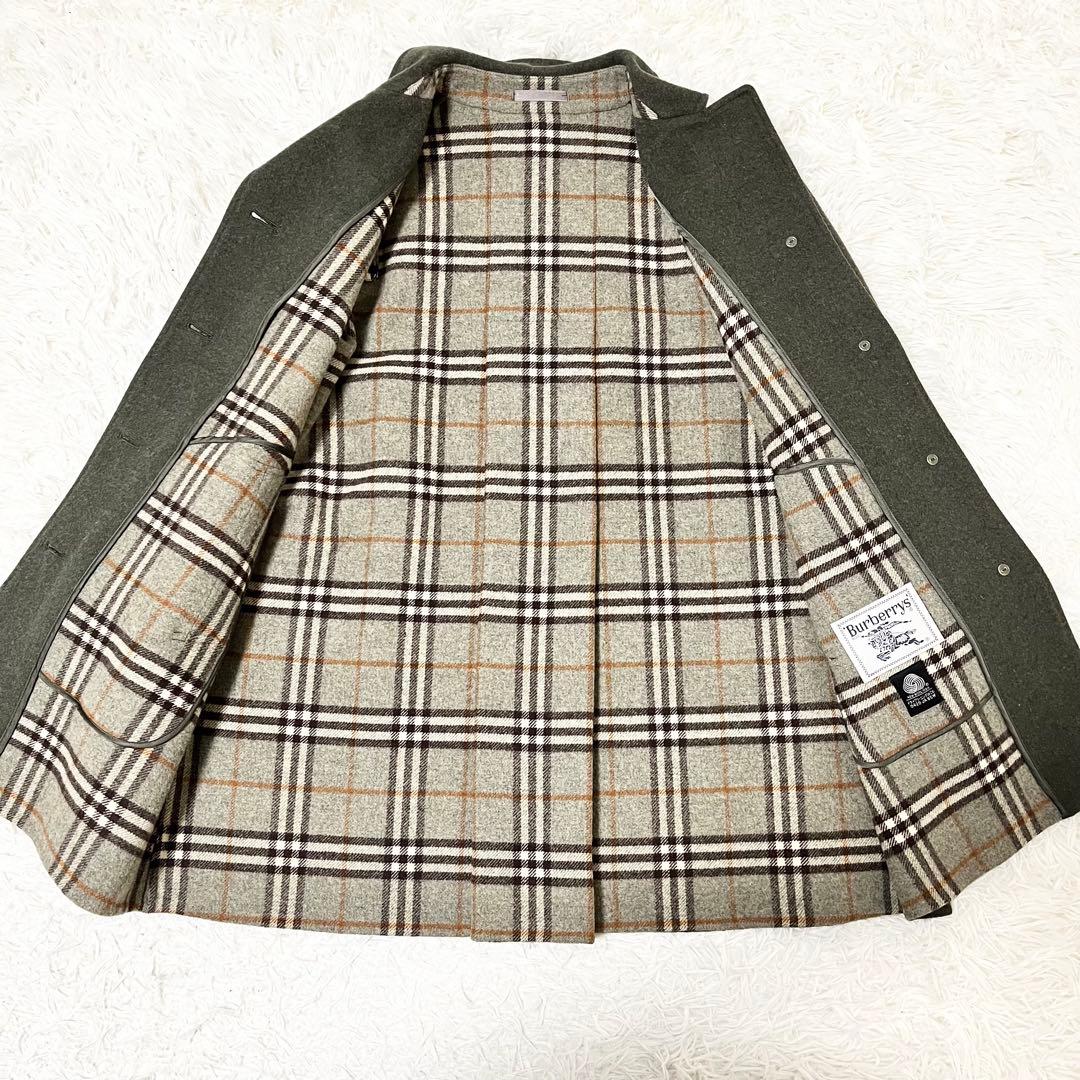 ✨美品✨ Burberrys ラムウール　コート　ノバチェック カーキ　M相当