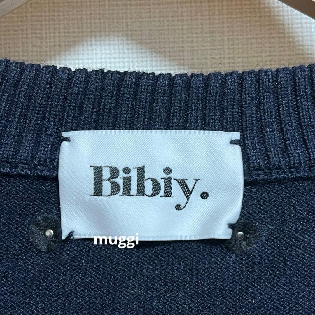 BIBIY. TRACK CARDIGAN トラクカーディガン ネイビー 刺繍