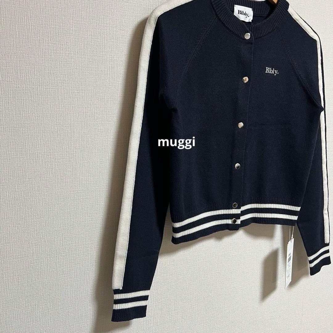 BIBIY. TRACK CARDIGAN トラクカーディガン ネイビー 刺繍