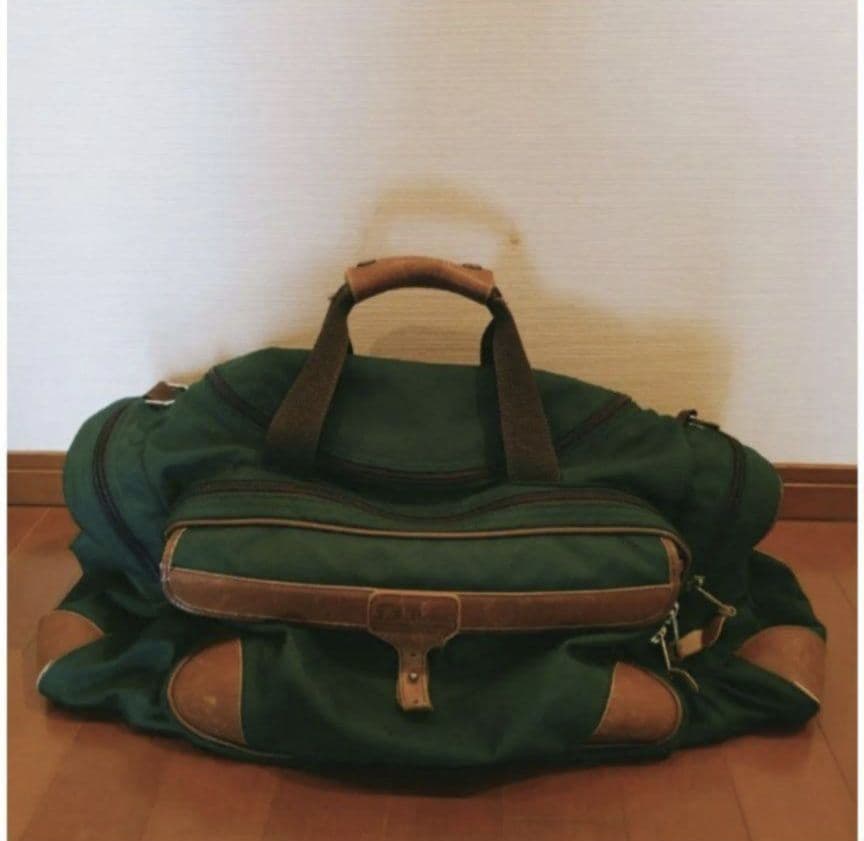 LLBean　ボストンバック　キャンバス　グリーン　ビンテージ　希少