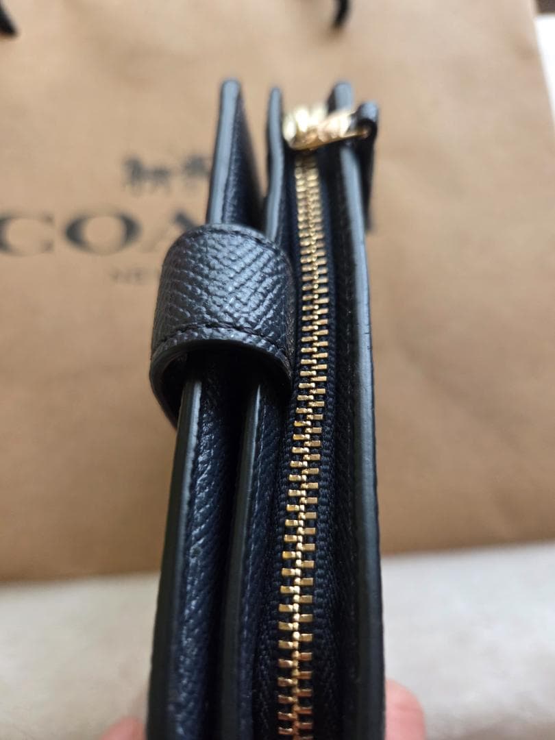 COACH コーチ クロスグレインレザー二つ折り財布