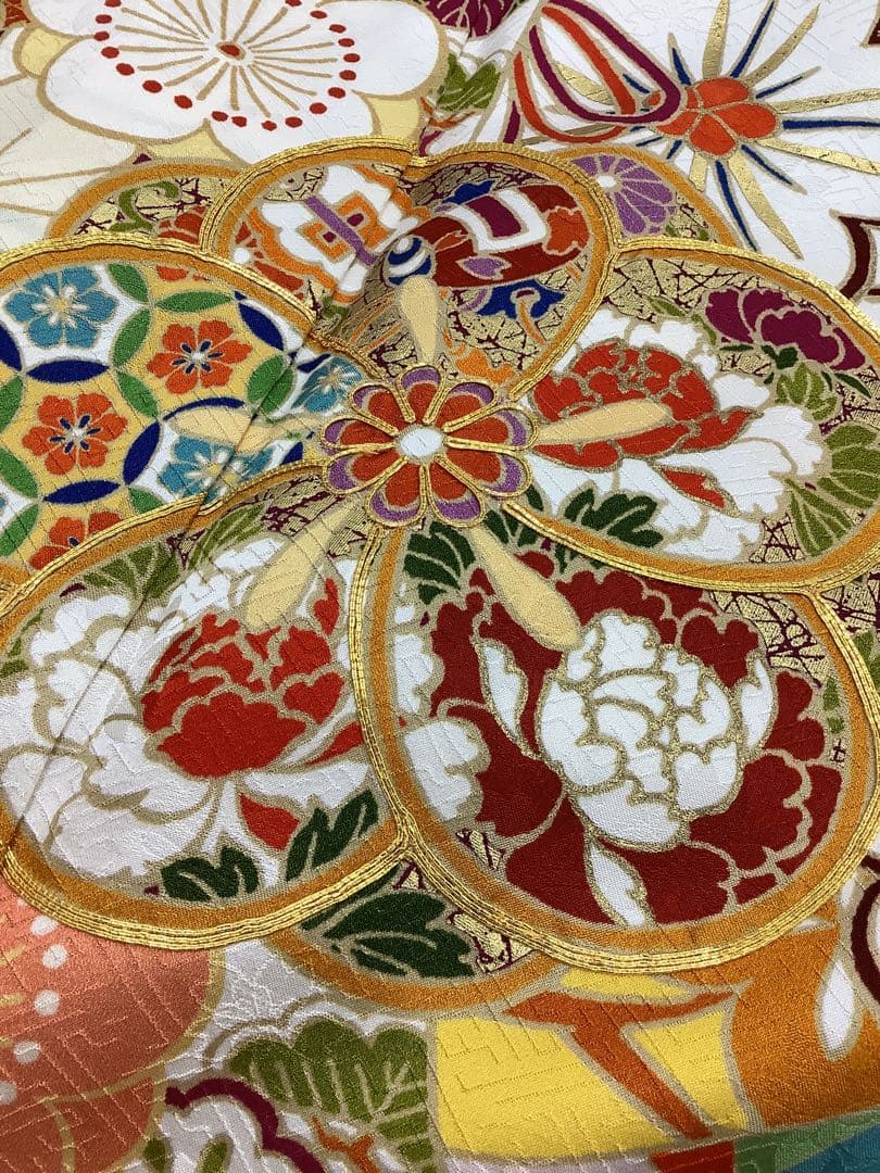 ◎mk-0159　振袖　金駒刺繍　身丈173.2　裄72　10-10