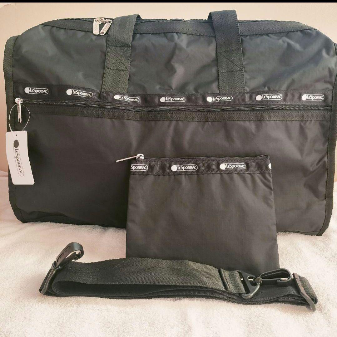 ブラック　レスポートサック　ボストンバッグ　旅行カバン　ポーチ付き　新品未使用