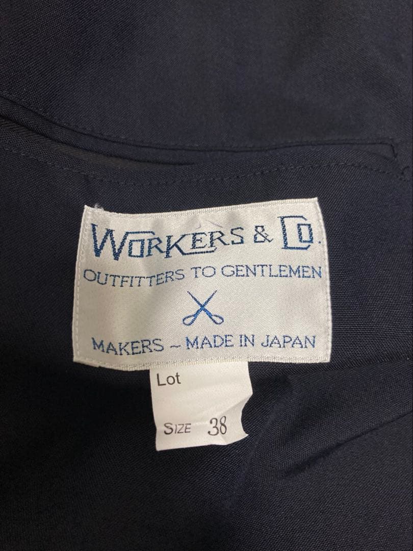 WORKERSワーカーズ メタル銀釦 紺ブレザー 38毛 テーラードジャケット