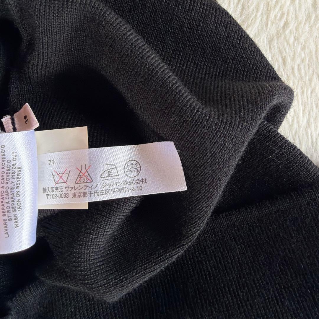 R.E.D. VALENTINO 黒 肩　リボン付き　ニットワンピース