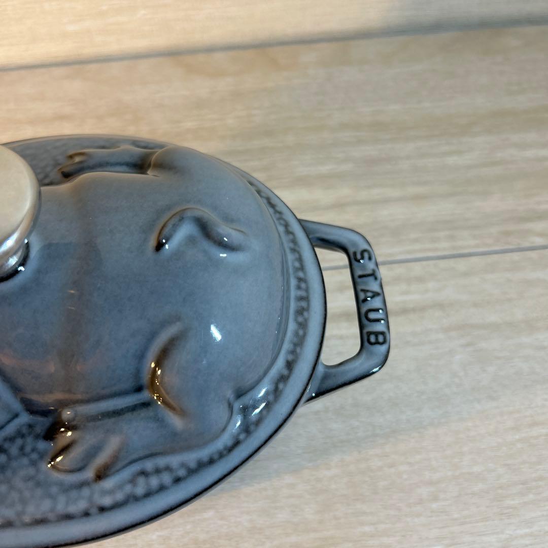 STAUB ストウブ　ピギーココット グレー　両手鍋　鍋　オーバル　17cm