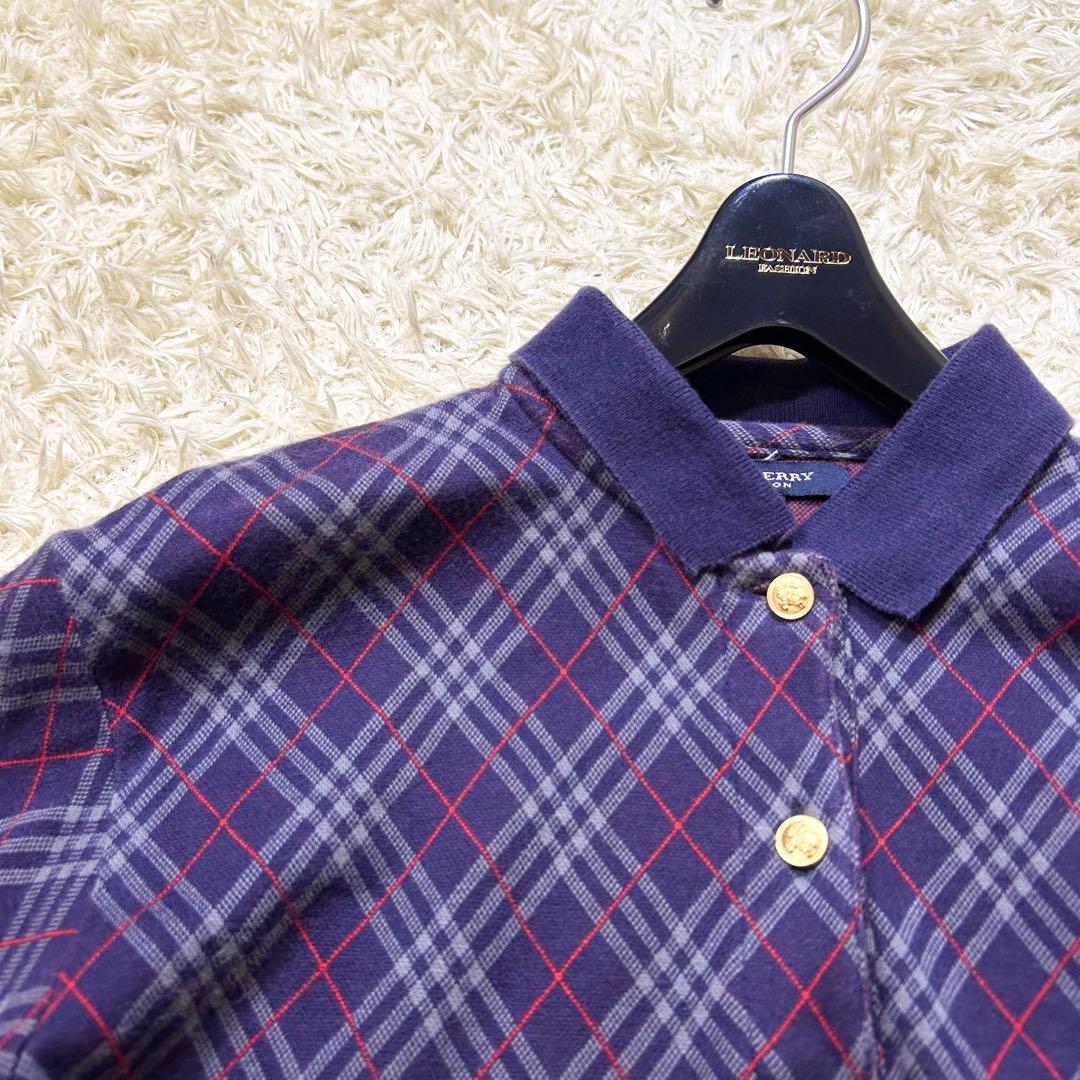 超希少✨️BURBERRY ノバチェック ホースロゴ 金ボタン ポロシャツ M