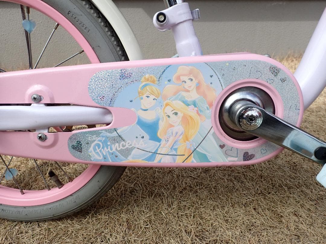 アイデス　プリンセス ゆめラブS　16インチ　幼児用自転車　補助輪付　引取限定