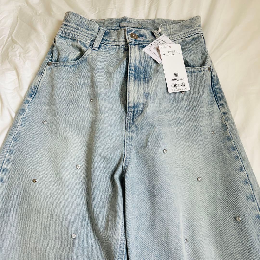 新品タグ付JILL by JILL STUART ビジュー付デニムパンツ（M）