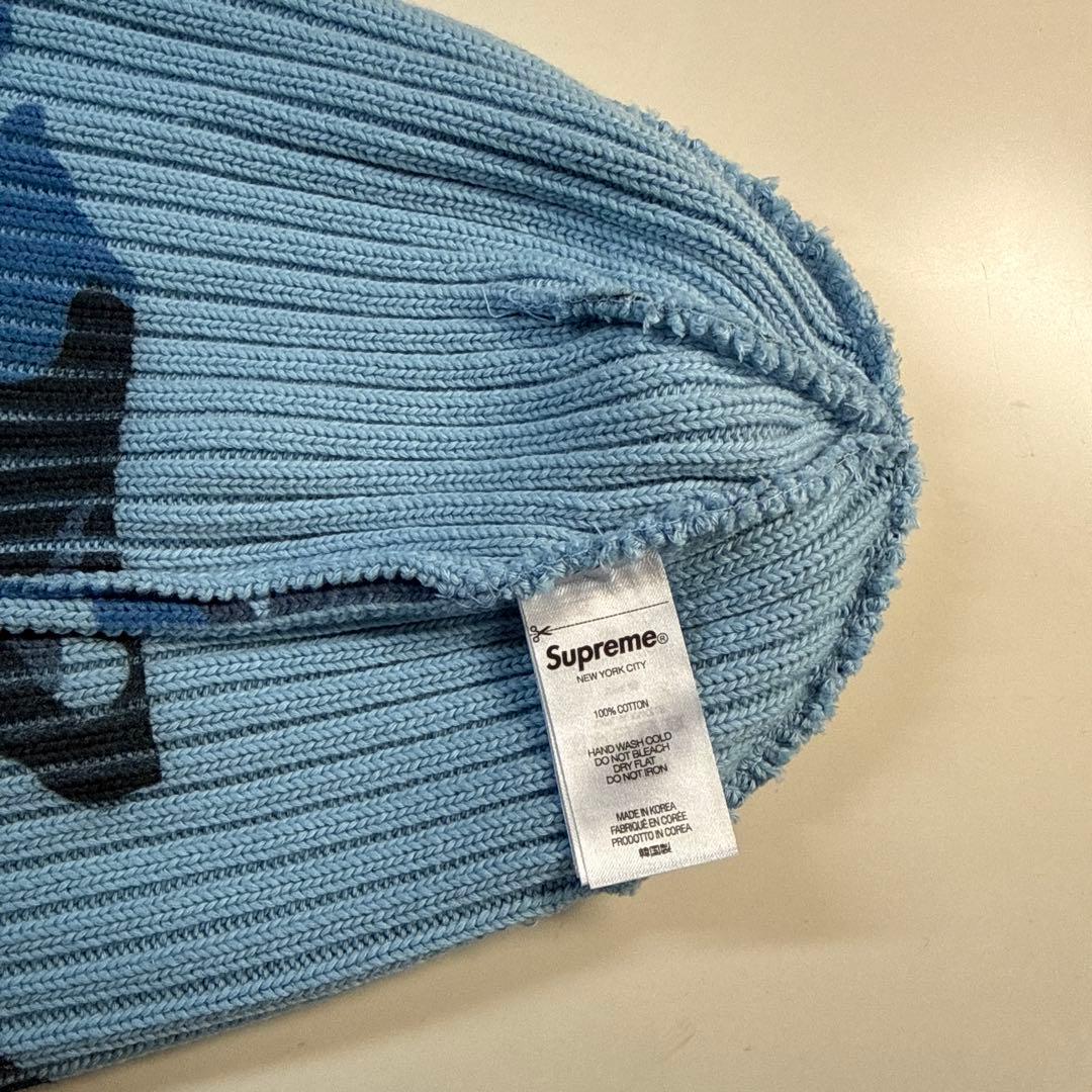 Supreme ビーニー Overdyed Beanie Blue camo