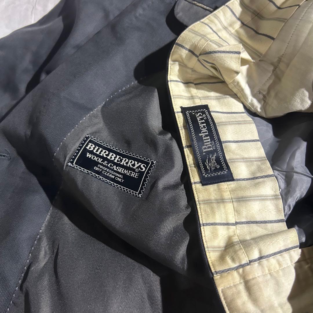 90's Burberry ブラックダブルスーツ　セットアップ