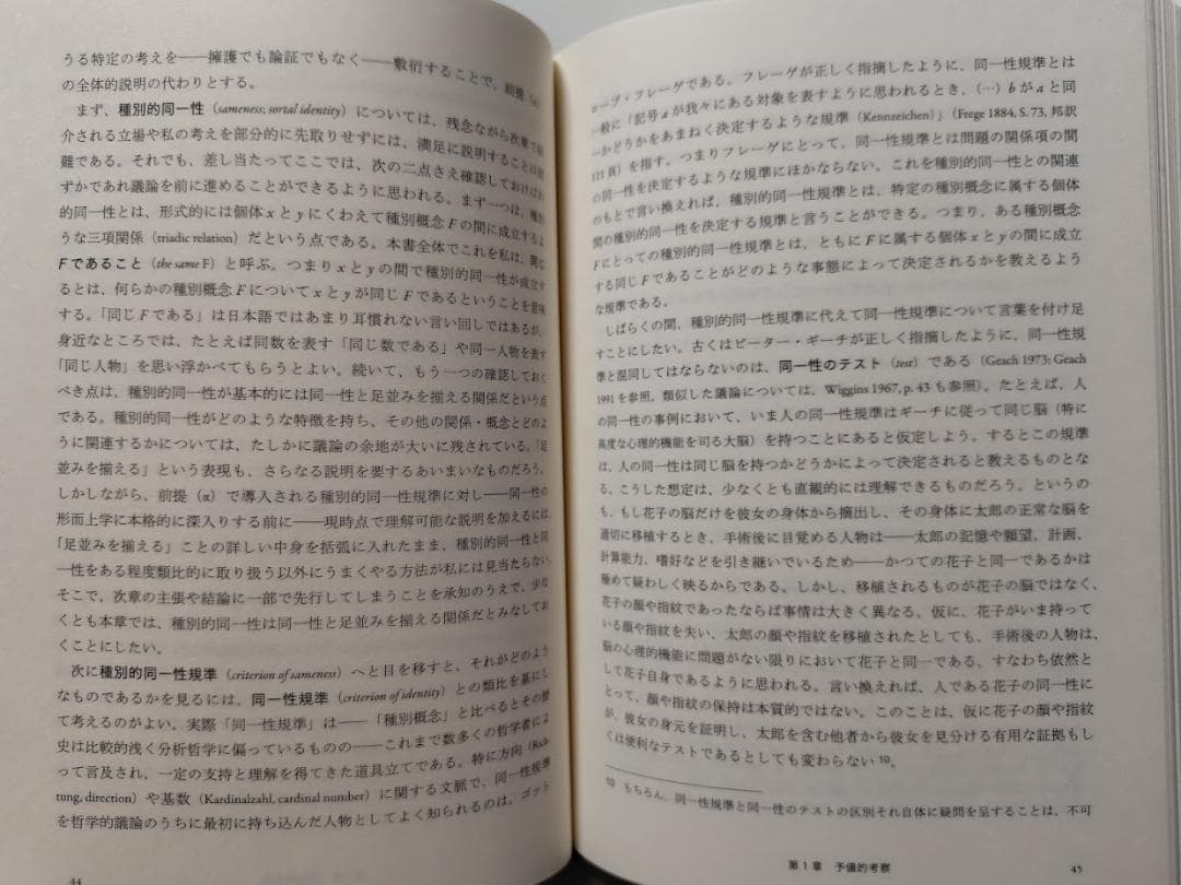 同一性と個体　種別概念に基づく統一理論に向けて