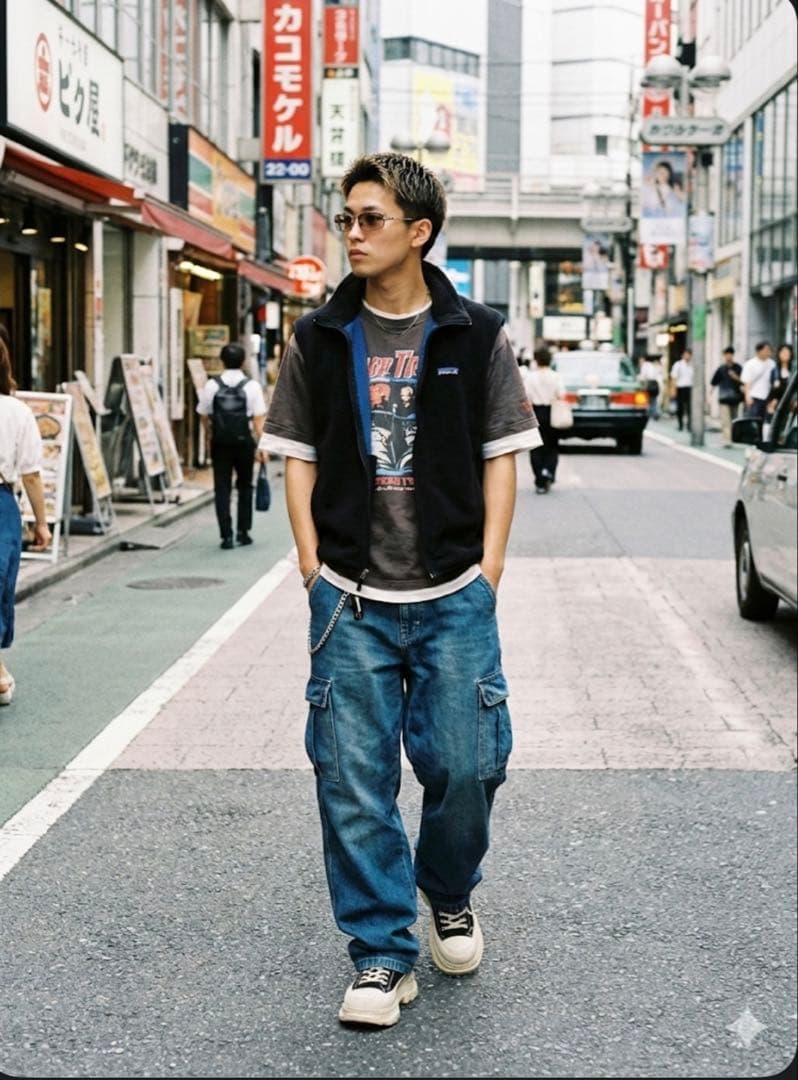 Patagonia USA製 PEF 防風フリースベスト 黒 L#454