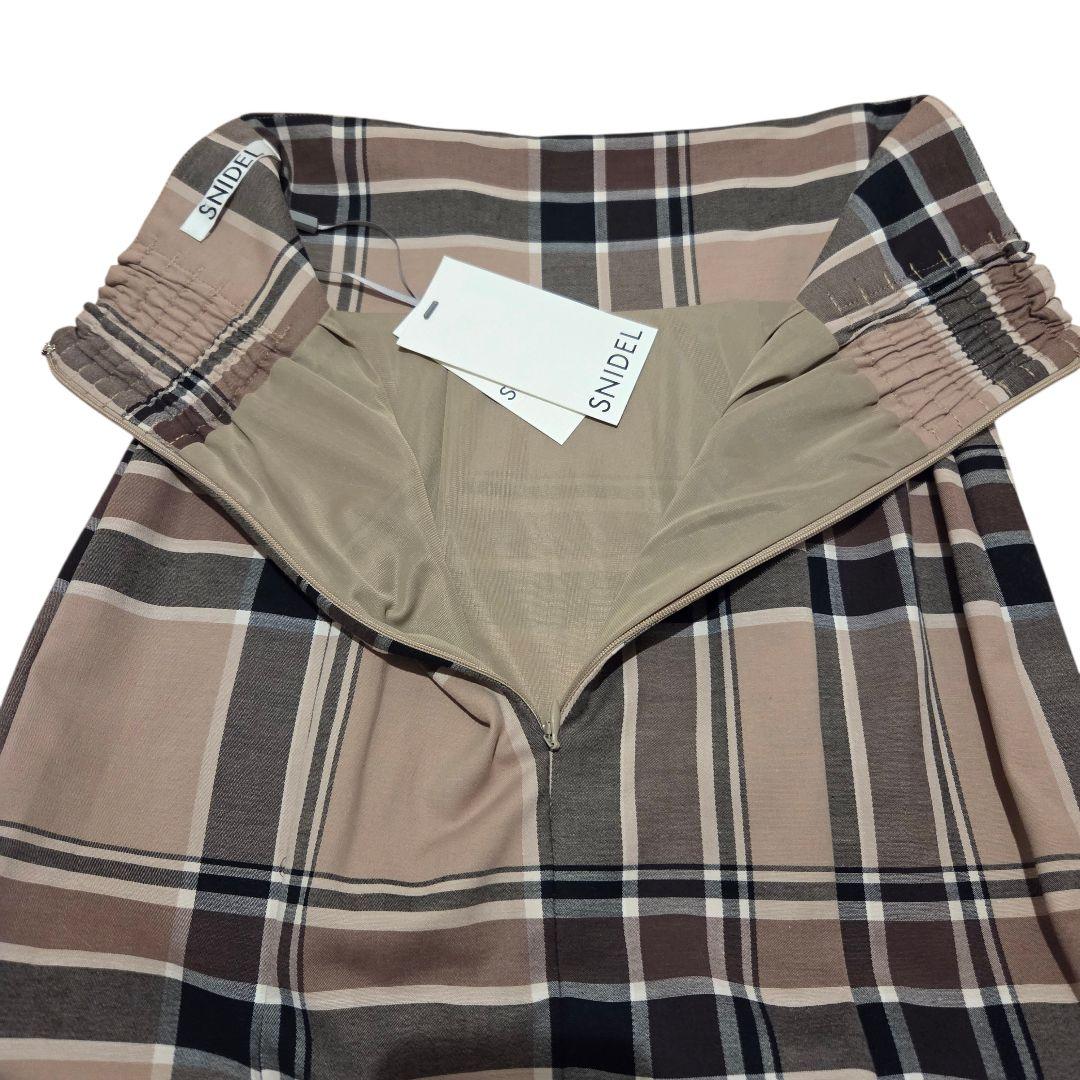 完売品✨未使用タグ付✨SNIDEL ハイウエストヘムフレアチェックスカート 00