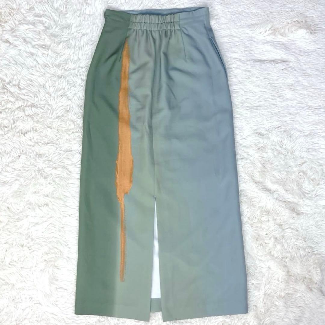 ✨アメリ サンセットアートペイントスカート ロング マキシ丈 ペンキ M