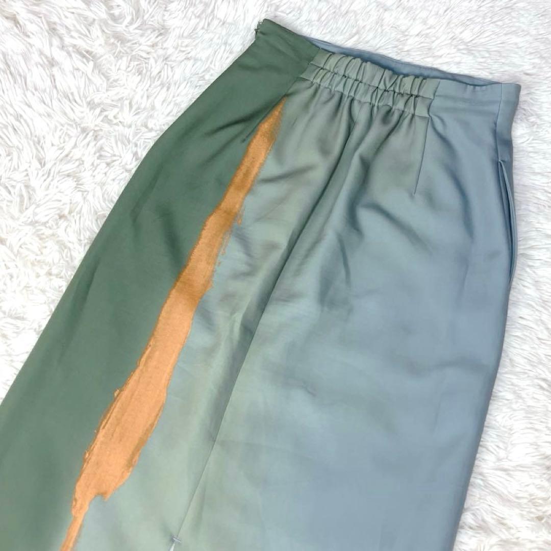 ✨アメリ サンセットアートペイントスカート ロング マキシ丈 ペンキ M
