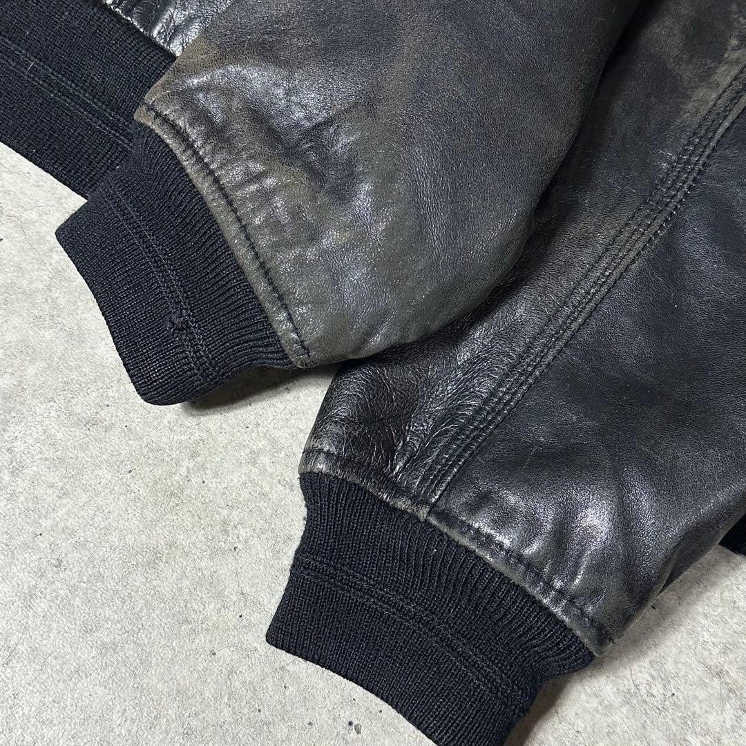 ASHVILLE 羊革 レザー ライダース MA1 黒