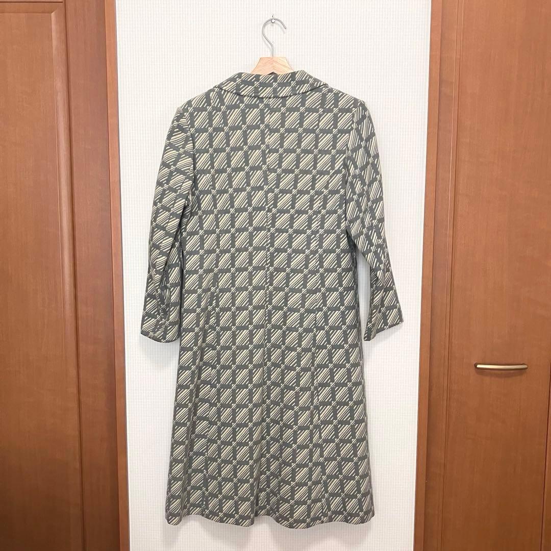 ⭐️レトロ古着　70s チェック柄　ロングコート⭐️ヴィンテージ 昭和　グレー　冬