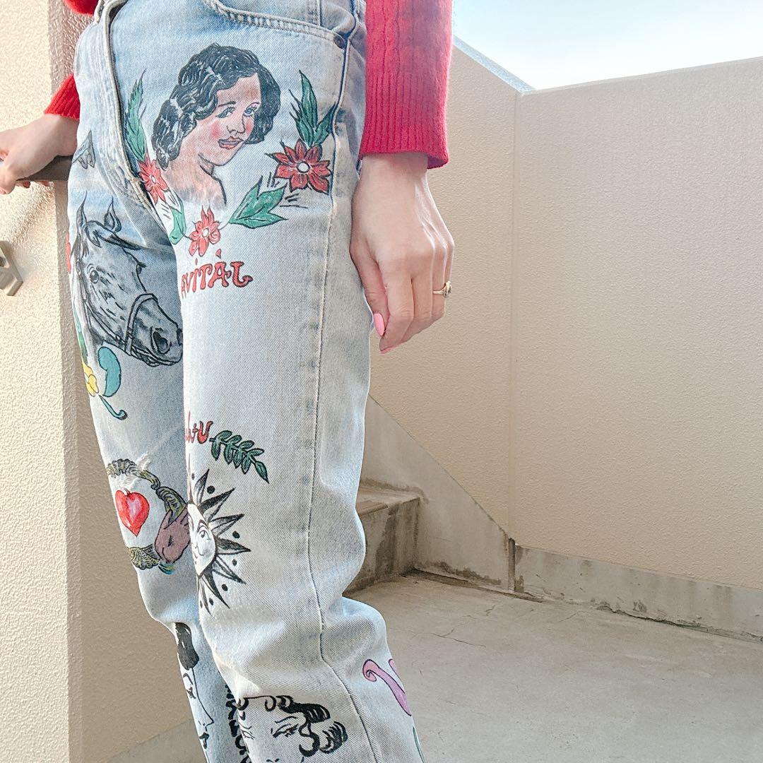 【STITCHSHOW】デニムパンツハンドペイント