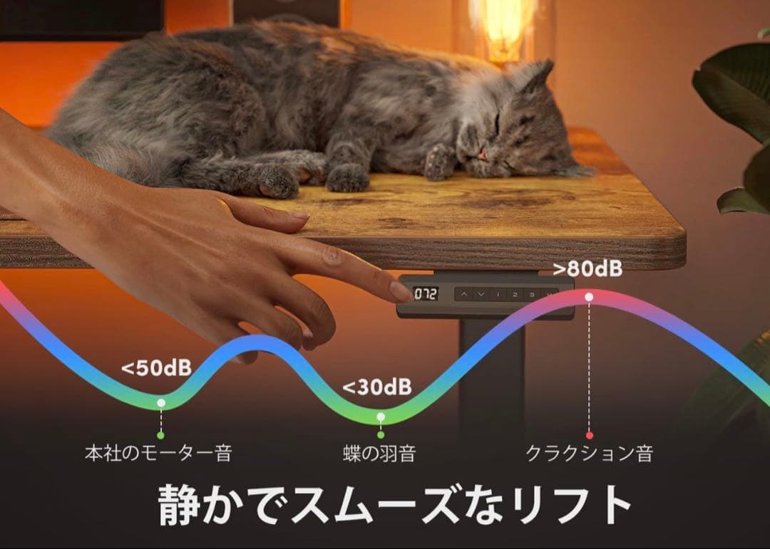 FEZIBO 電動 昇降デスク 幅120cm 上下昇降デスク 自動昇降式デスク